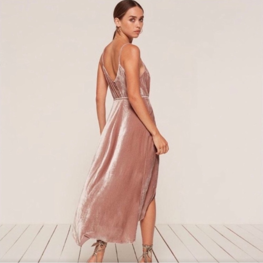 Reformation velvet mauve dress